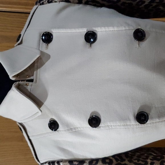 Banana republic double breasted leopard print tan belted jacket coat - Picture 2 of 12